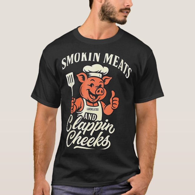 G Smokin Meats Clapn Cheeks  T Shirt (Framsida)