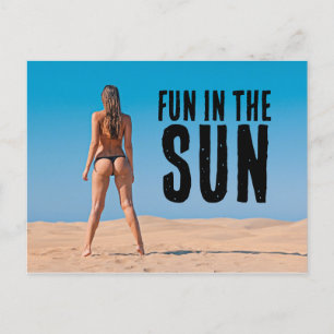 G-STRING BIKINI GIRL BEACH FLORIDA POSTCARDS VYKORT