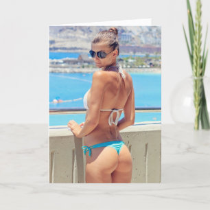 G-STRING BIKINI GIRL BIRTHDAY CARD HELGKORT