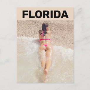 G-STRING BIKINI GIRL FLORIDA POSTCARDS VYKORT