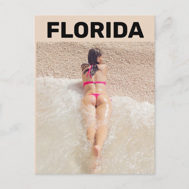 G-STRING BIKINI GIRL FLORIDA POSTCARDS VYKORT (Framsida)