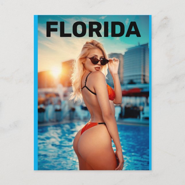 G-STRING BIKINI GIRL FLORIDA POSTCARDS VYKORT (Framsida)