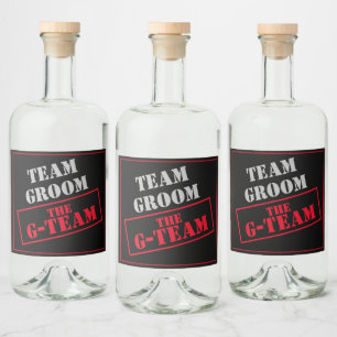 G-Team Bröllops Pojkar Spritflaskor Etikett