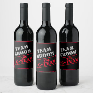 G-Team Brudgumme Vinflaska Etikett