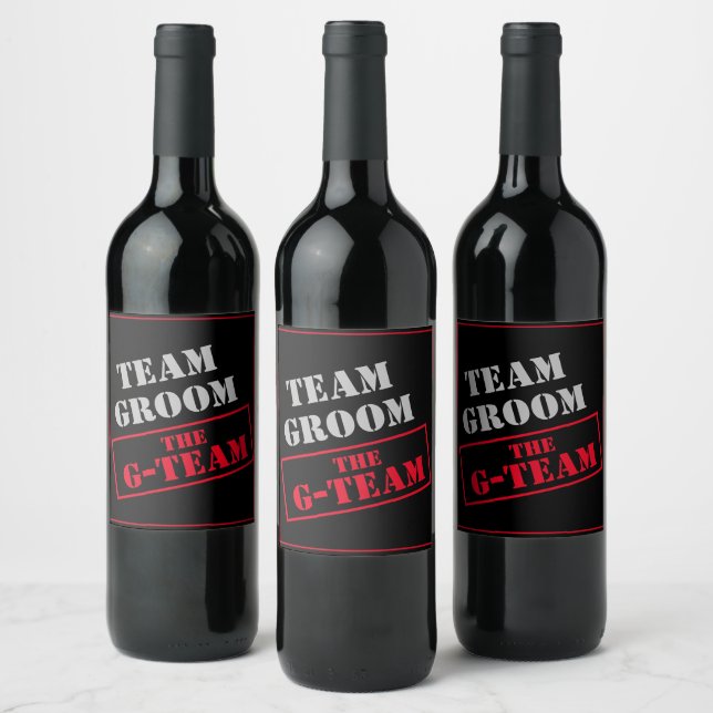 G-Team Groom Team Vinflaska Etikett (Flaskor)