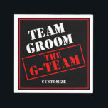 G-Team Team Groom Pappersservett<br><div class="desc">*Anpassa med din text och val av bakgrundsfärg.</div>