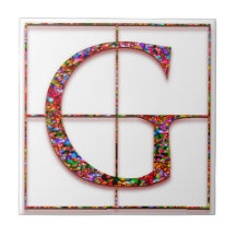 G Trajanus Red Anpassningsbar Monogram Tile