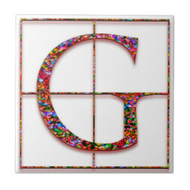 G Trajanus Red Anpassningsbar Monogram Tile Kakelplatta