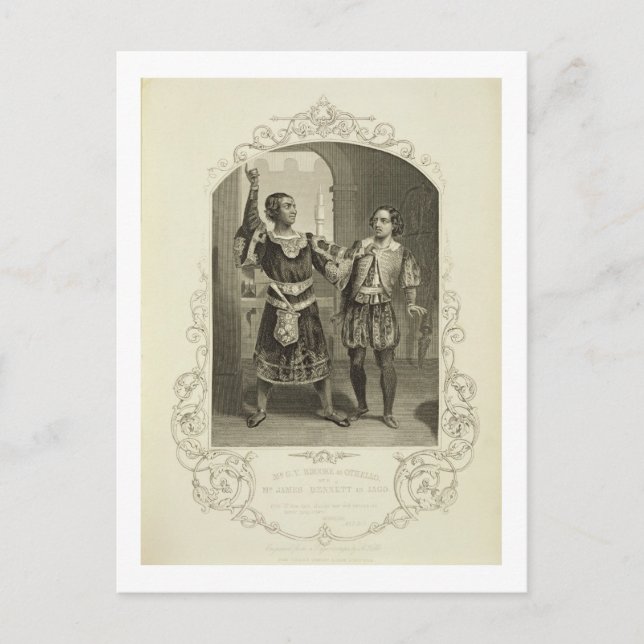 G. V. Brooke as Othello och James Bennett as Ia Vykort (Framsida)