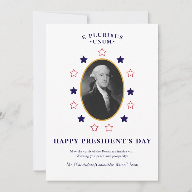 G. Washington President's Day Campaign Patriotic Julkort (Framsida)