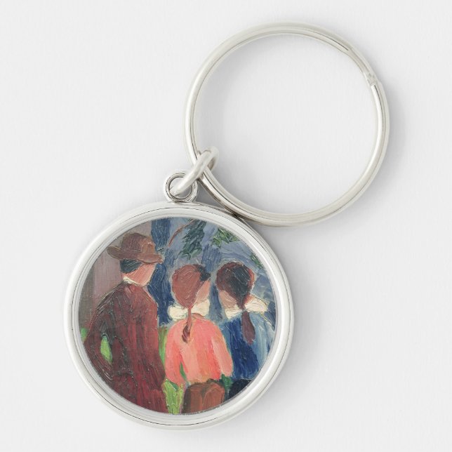 Gå, 1914 rund silverfärgad nyckelring (Framsidan)