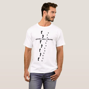 gå aldrig den ensamma hundmänniskat-skjortan t shirt