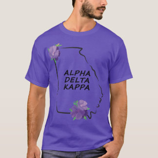 GA Alpha Delta Kappa Tshirt-mörk med svart brev T Shirt