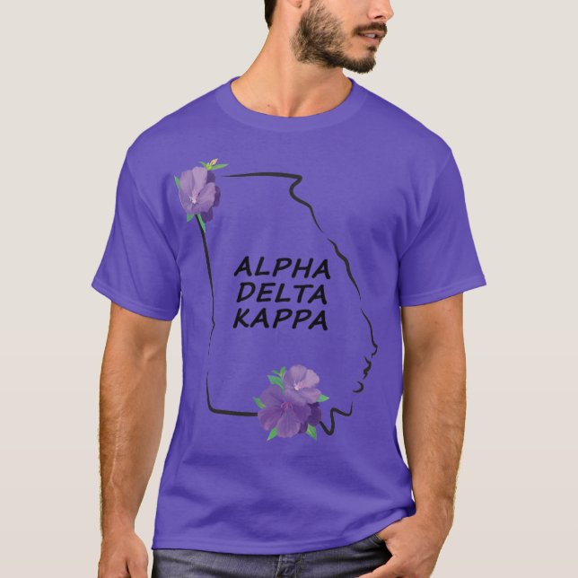 GA Alpha Delta Kappa Tshirt-mörk med svart brev T Shirt (Framsida)