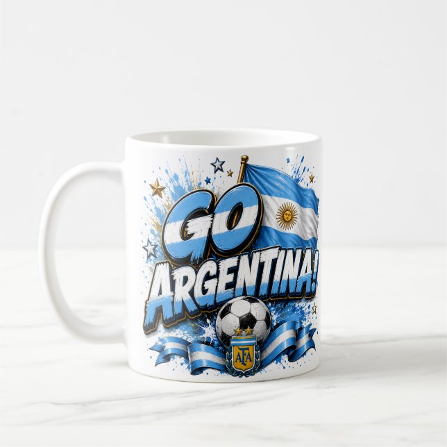 Gå Argentina Fotbollsdesign | Argentina Kaffemugg (Vänster)