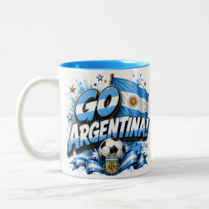 Gå Argentina Fotbollsdesign   Argentina Två-Tonad Mugg