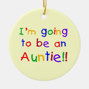 Gå att vara en Auntie Primär Färga Gåva Julgransprydnad Keramik
