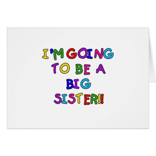 Gå att vara en storasyster hälsningskort (Framsidan Horizontal)