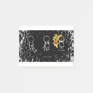 Gå, bära, flyga. post-it block