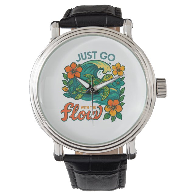 Gå bara med Flow Turtle. Armbandsur (Framsida)