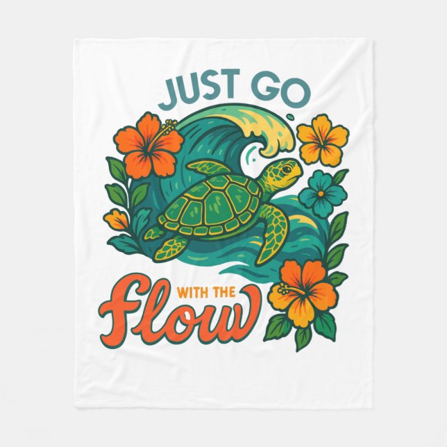 Gå bara med Flow Turtle. Fleecefilt (Framsidan)