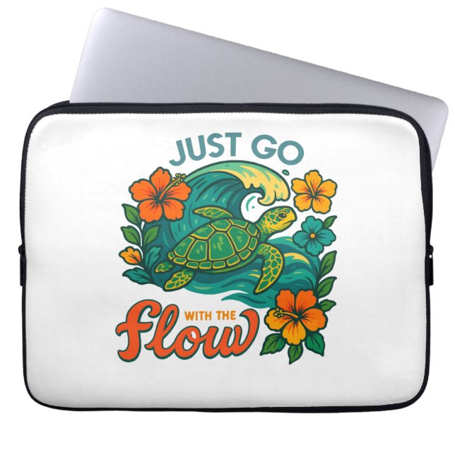 Gå bara med Flow Turtle. Laptop Fodral (Framsidan)