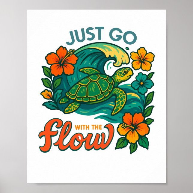 Gå bara med Flow Turtle. Poster (Framsidan)