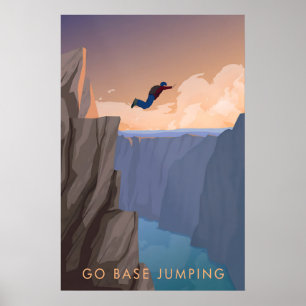 Gå Bas Jumpning Resa Affisch