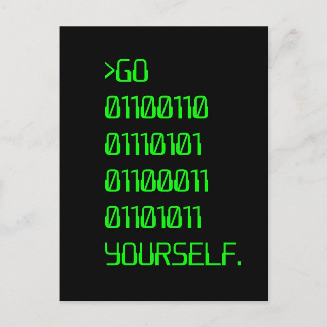 Gå ( Binary Curse Ord ) själv Vykort (Framsida)