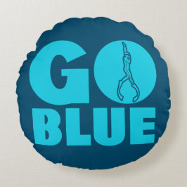 Gå blå rund kudde