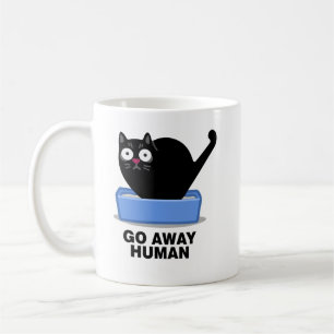 Gå bort från människans fina Cute Black Cat Hates Kaffemugg