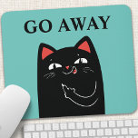Gå bort från Mitten Finger Black Cat Funny Musmatta<br><div class="desc">Gå bort från Mitten Finger Black Cat Funny Mouse Pad. Anpassa det här anpassad design med din egen text och välj en egen färg-bakgrund.</div>
