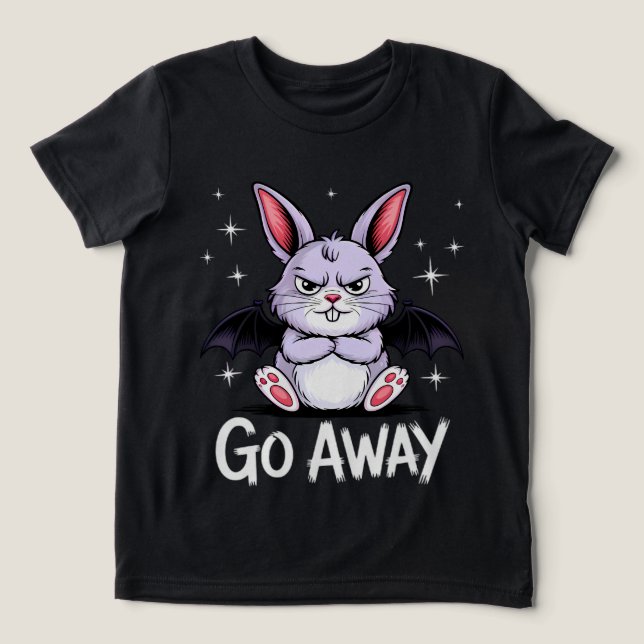 Gå bort från Sassy Gothic Bunny Creepy Cute T Shirt (Design Framsida)