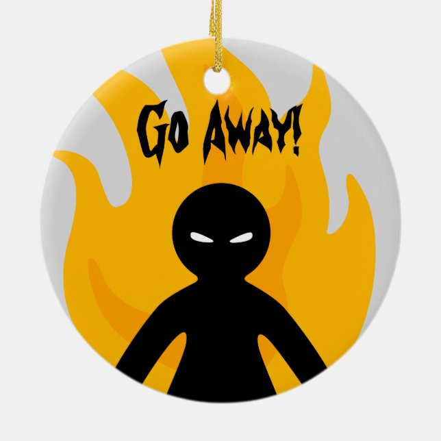 Gå bort! Gå bort! Julgransprydnad Keramik (Baksidan)