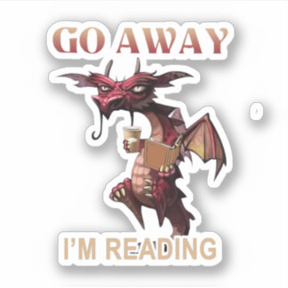 Gå bort, jag läser Bok Dragon Klistermärken