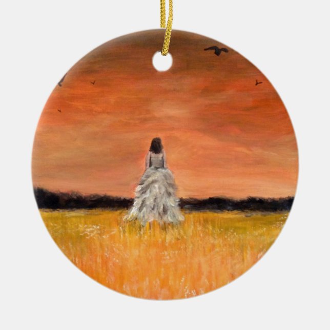 Gå bort med värdighet julgransprydnad keramik (Framsidan)