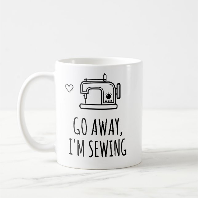 Gå bort, sys, kul syning,Profanity Gift Kaffemugg (Vänster)