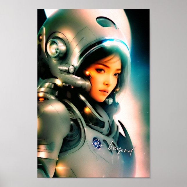 "Gå bortom" Utforska Galaxy Sci-Fi Poster (Framsidan)