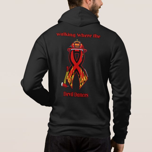 Gå dit där Djävulen Dances...brandman T Shirt (Baksida)