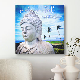 Gå dit du känner mest levande Hawaii Buddha Photo Canvastryck