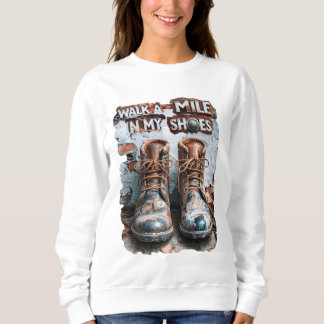 Gå en mile i mina skor - inspirationell Rustic T Shirt