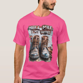 Gå en mile i mina skor - inspirationell Rustic T Shirt