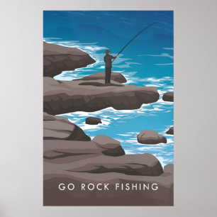Gå Fiske Efter Klippfisk Resor Affisch