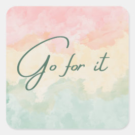 Gå för det fyrkantigt klistermärke