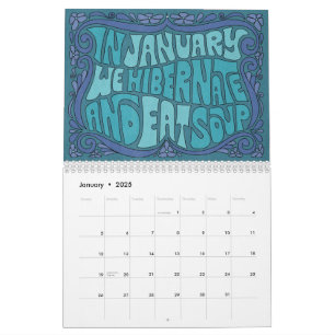 Gå för det! Groovy Lettering Calendar Kalender