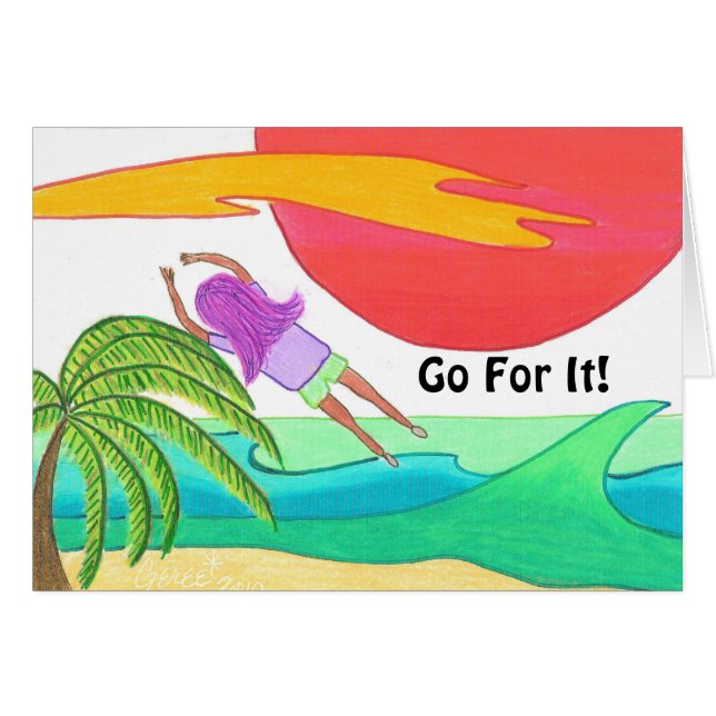 Gå för det! hälsningskort (Framsidan Horizontal)
