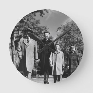 Gå för familj rund klocka