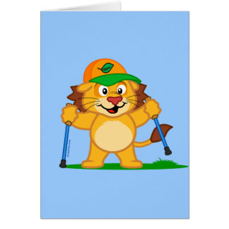 Gå för nordbo som är lejont hälsningskort