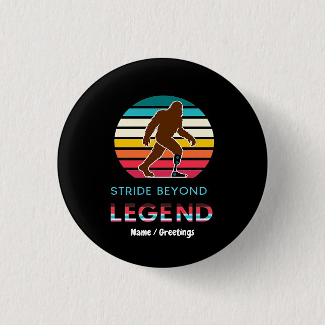 Gå förbi legend Sasquatch Amputerad Vintage  Knapp (Framsida)