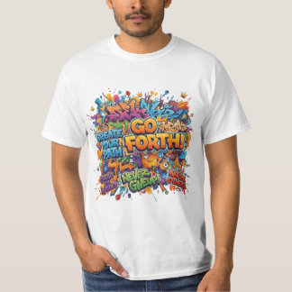 "Gå framåt" Graffiti Pop Art T-shirt